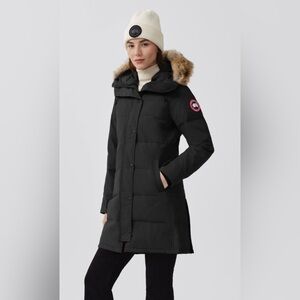 Canada Goose Shelburne Parka Black Puffer Jacket with Fur Trim Size Small